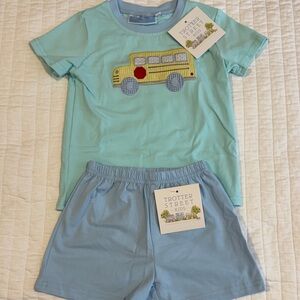 Trotter Street Kids Blue School Bus Matching Set